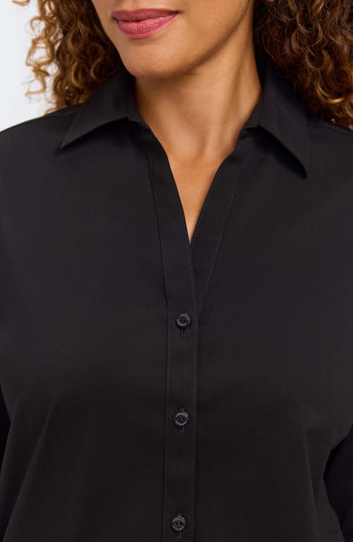 Foxcroft Mary Non-iron Stretch Cotton Button-up Shirt In Black