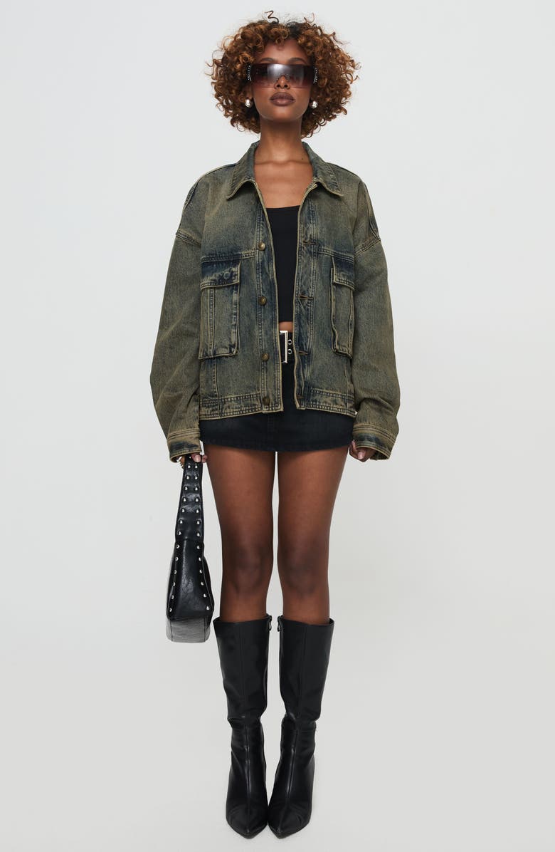 Princess Polly Kier Oversize Denim Jacket, Alternate, color, 