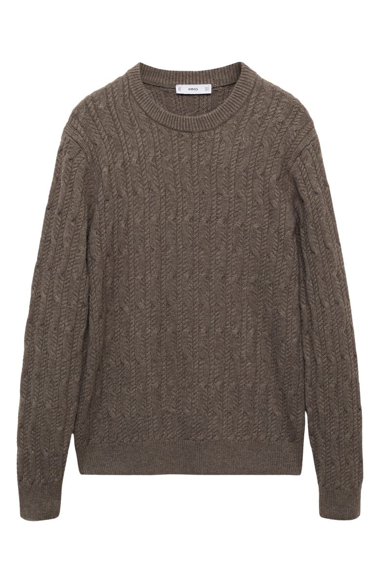 MANGO Cable Stitch Crewneck Sweater, Alternate, color, 
