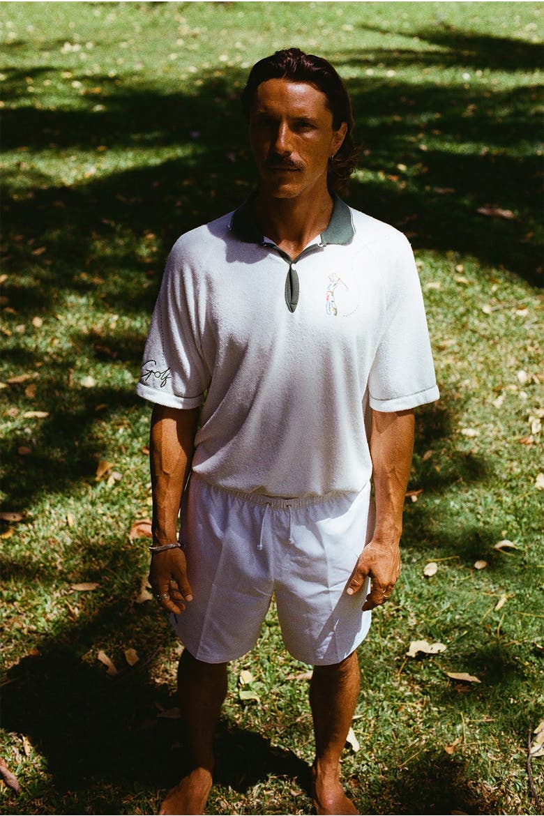 Raglan Terry Polo, Alternate, color, White