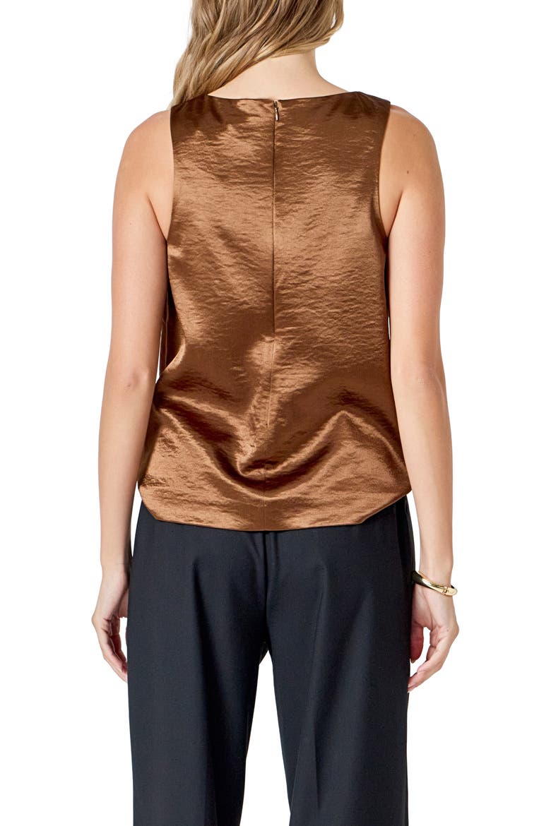 Satin Velvet Sleeveless Top, Alternate, color, CHOCOLATE