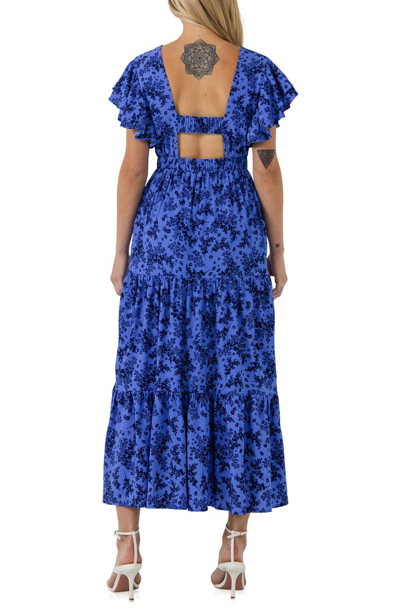 English Factory Floral Tiered Midi Dress, Alternate, color,