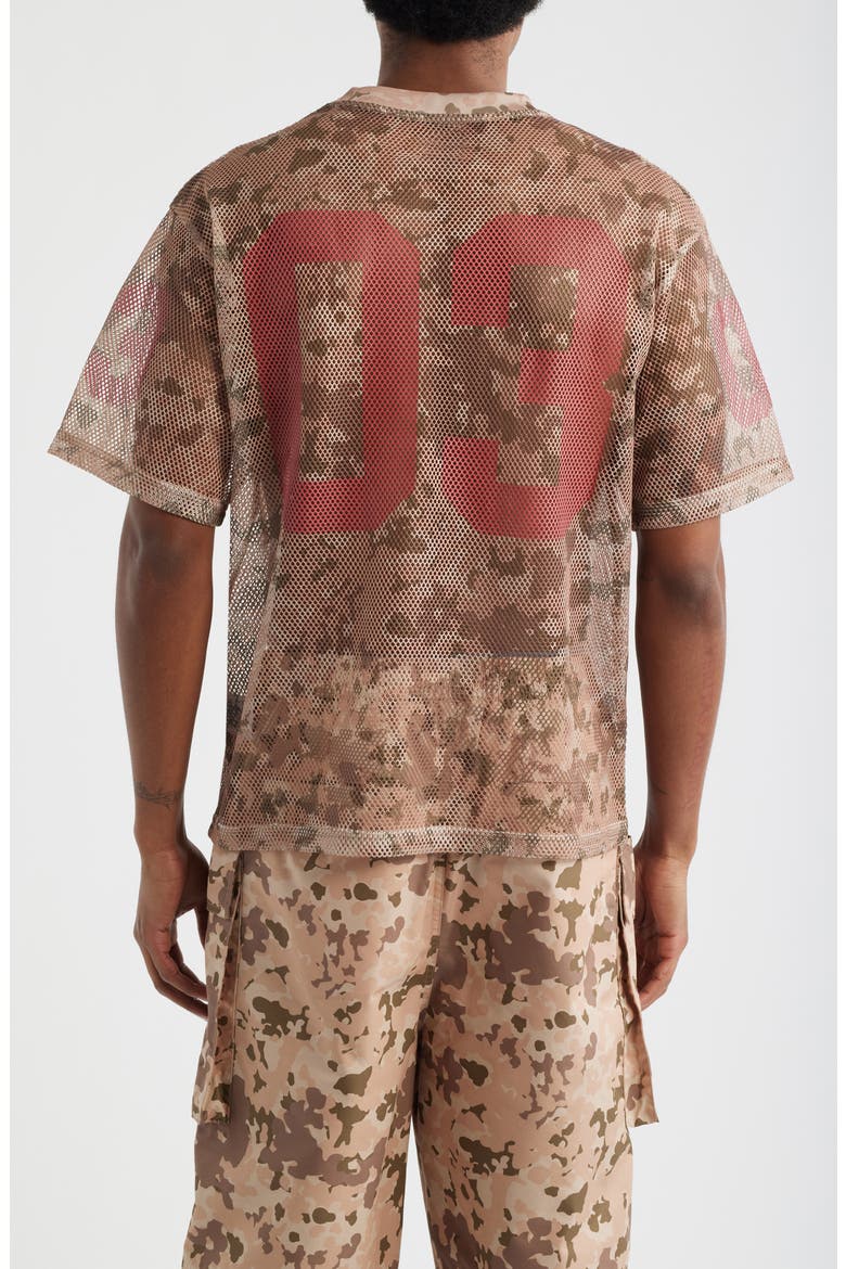 Varsity Logo Camo Print Mesh T-Shirt, Alternate, color, DOESKIN