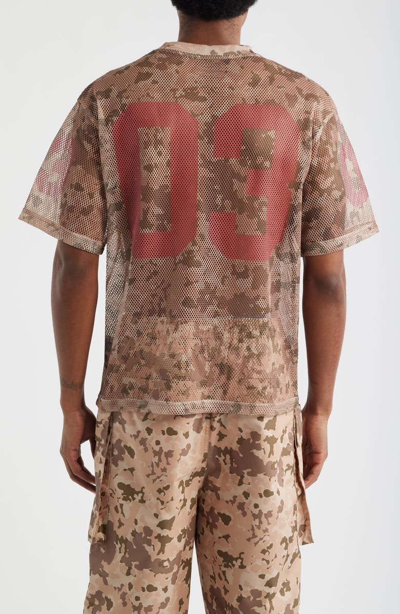 Billionaire Boys Club Varsity Logo Camo Print Mesh T-Shirt, Alternate, color, Doeskin