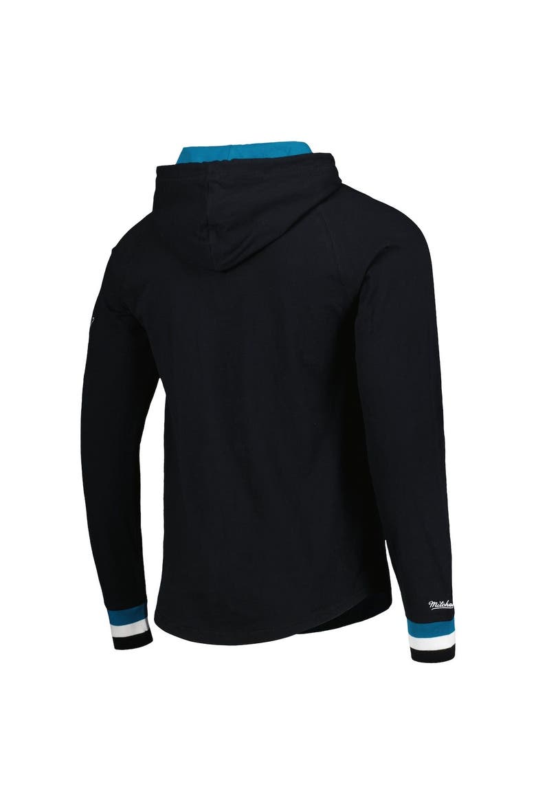 Men's Mitchell & Ness Black San Jose Sharks Legendary Slub Hoodie Long Sleeve T-Shirt, Alternate, color, Black