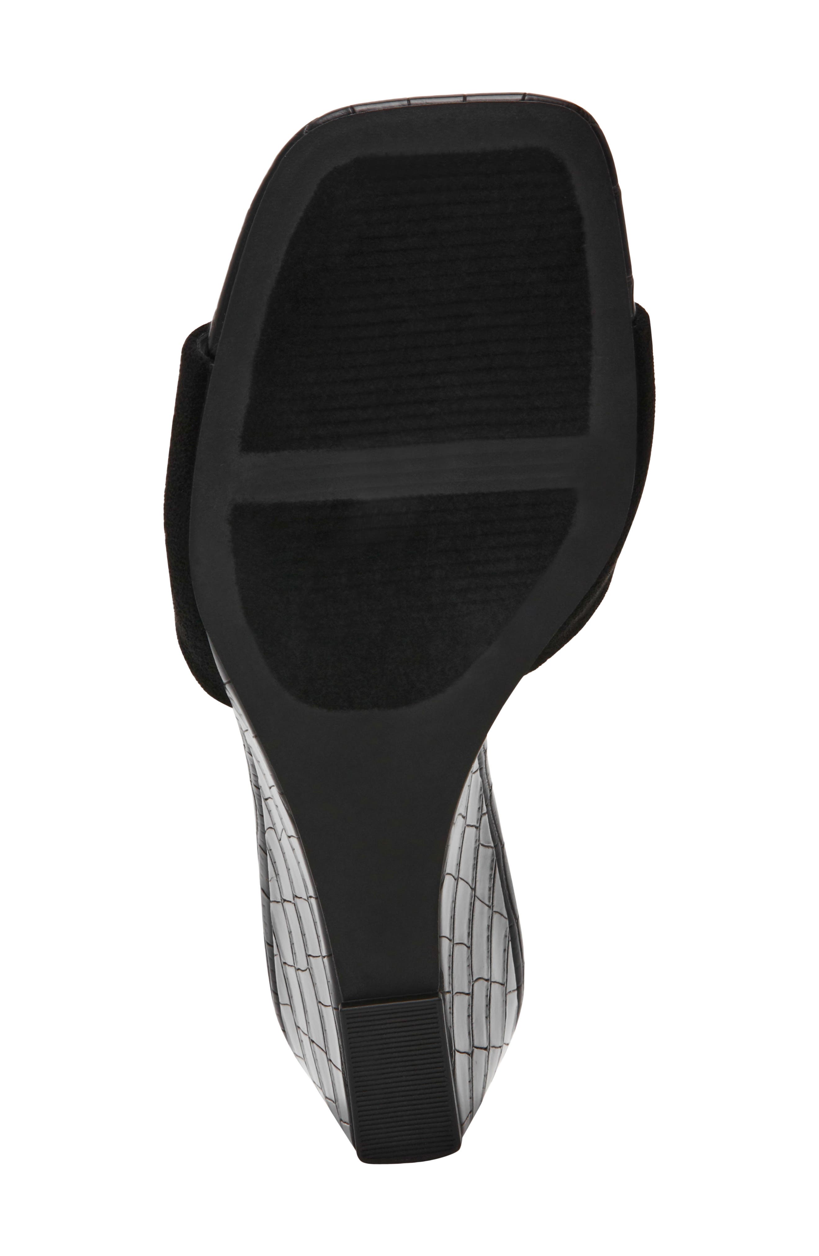 Everess Square Toe Mule, Alternate, color, BLACK FAUX SUEDE