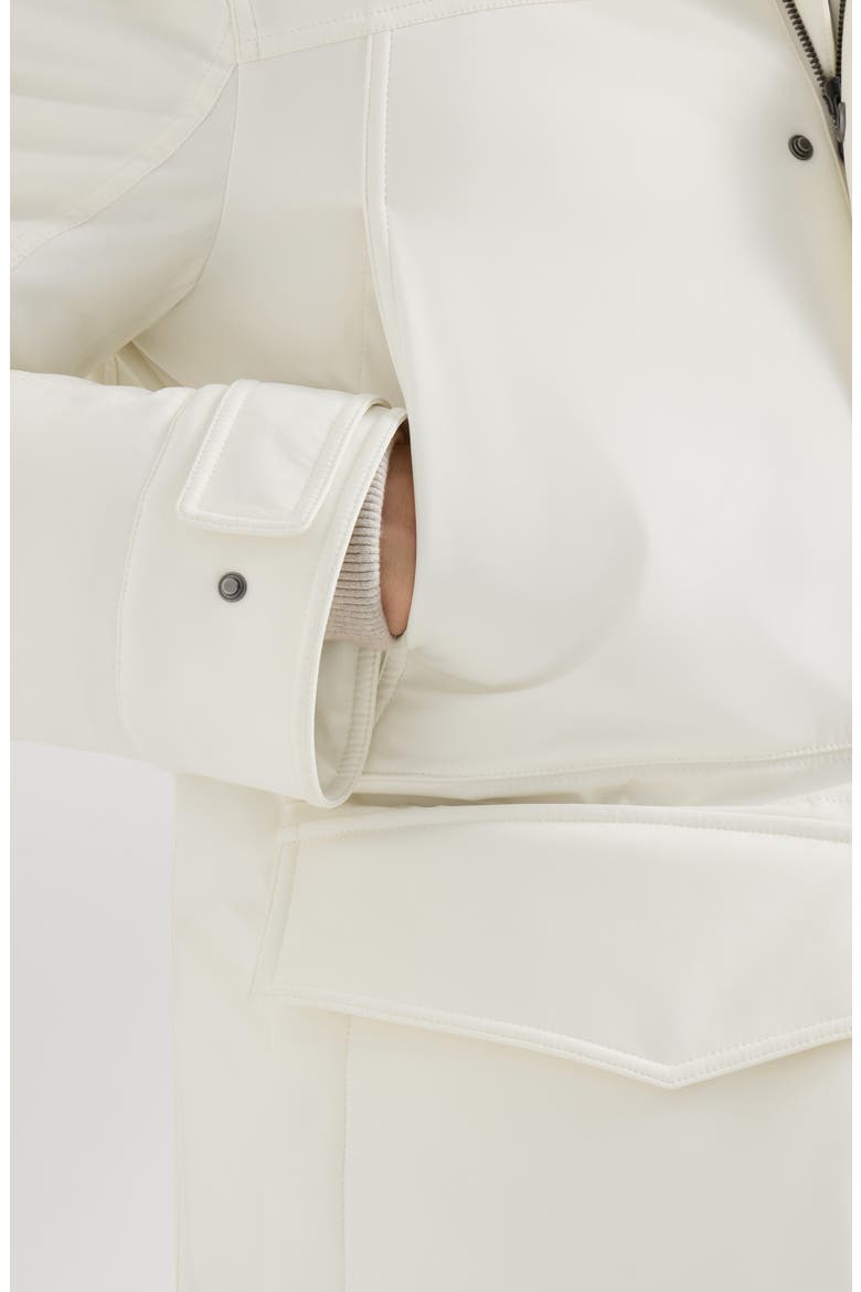 Stretch Bonded Nylon Parka With Thermore® Padding And Shearling Insert, Alternate, color, Off-White