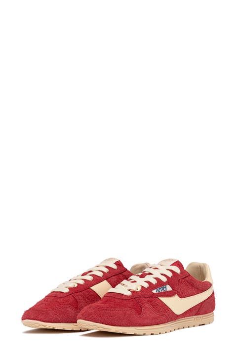 スニーカー AUTRY Men Sneakers Red WSLMUB07 Autry Medalist Niedrig Sneaker Mann Leder Weiß Red Casual