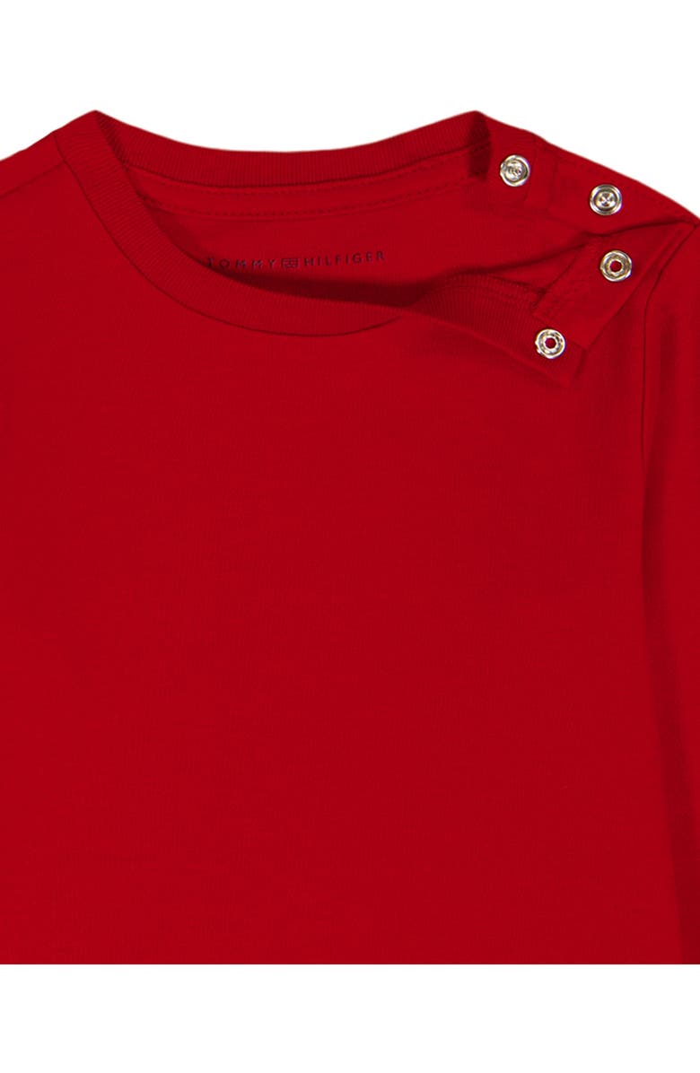 Tommy Hilfiger Long Sleeve Bodysuit & Overalls Set, Alternate, color, Red