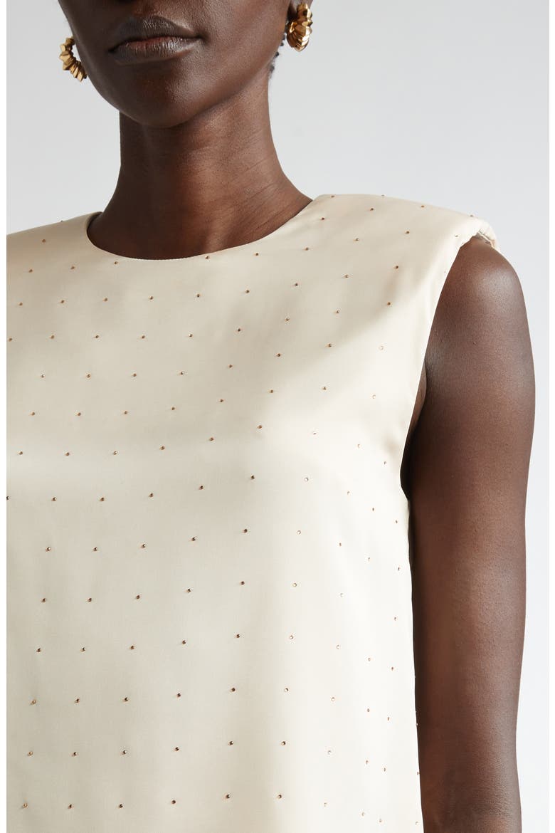 Crystal Embellished Sleeveless Top, Alternate, color, PUTTY