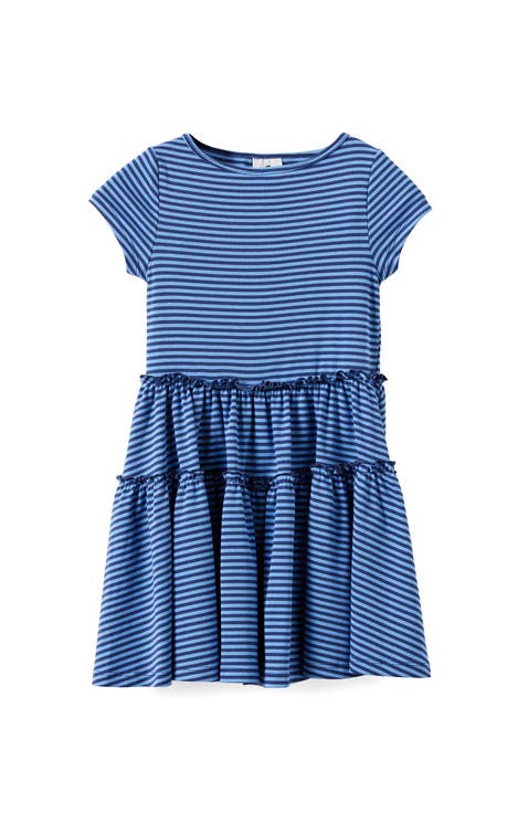 Kid's Boat Neck Short Sleeve Dress