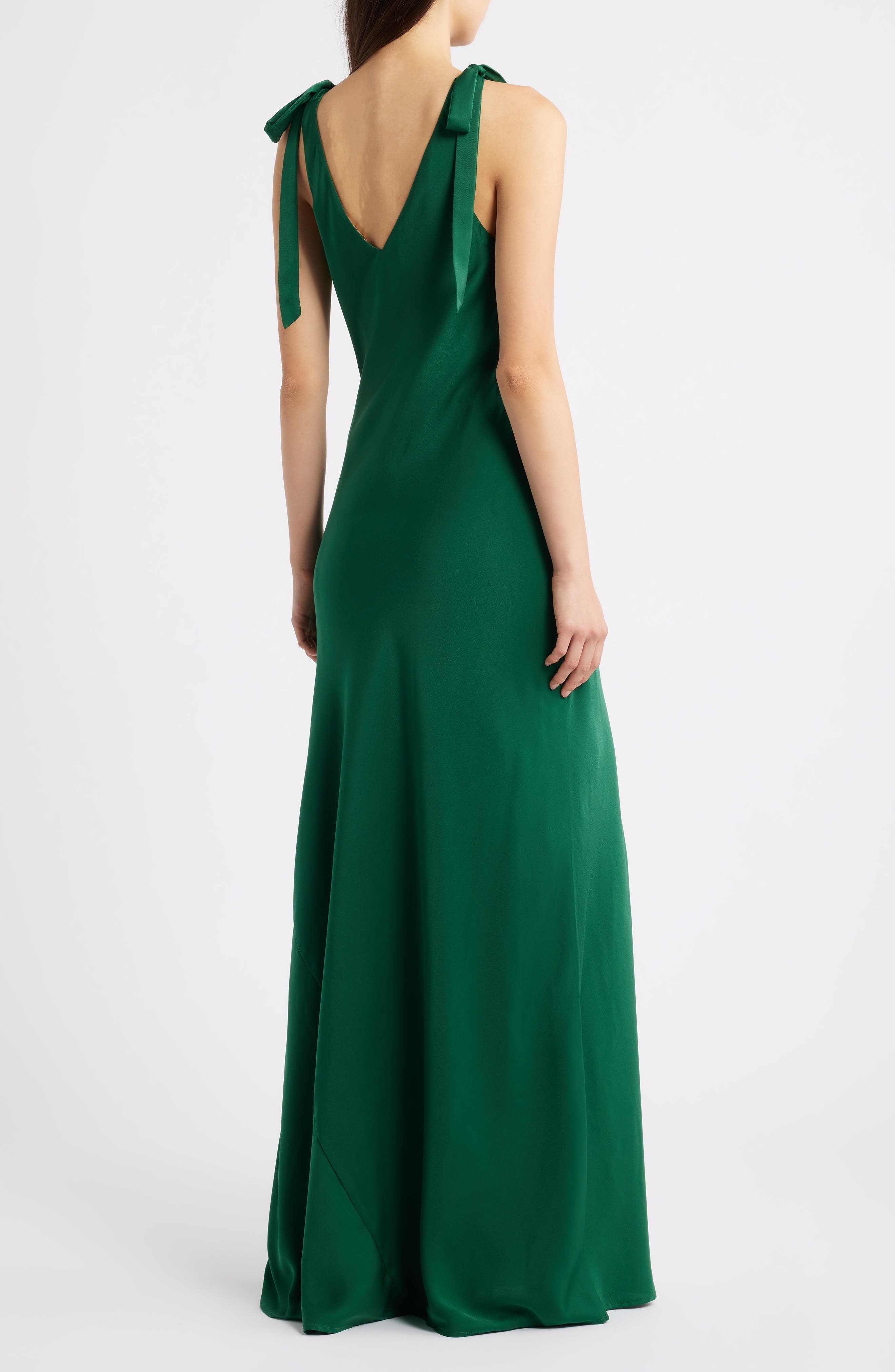Ottilie Tie Strap Satin Gown - image 2