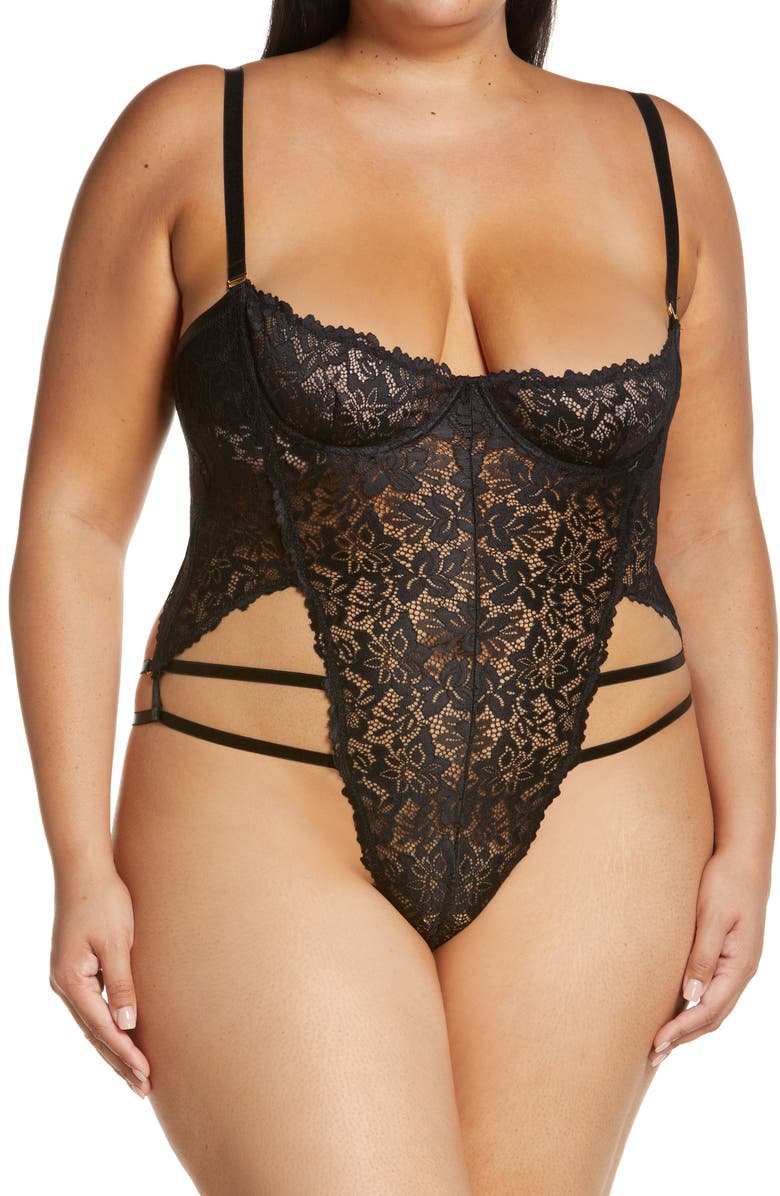 Oh La La Cheri Blake Lace Thong Teddy, Main, color,