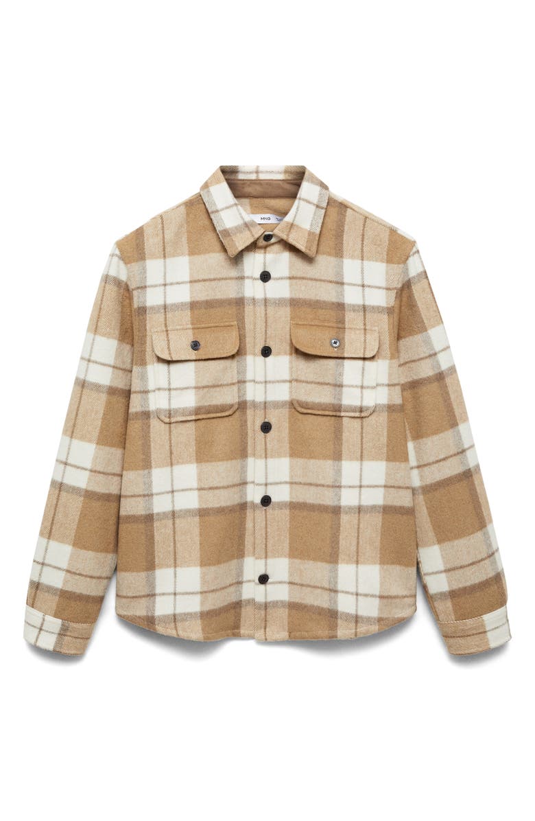MANGO Check Flannel Overshirt, Alternate, color, 