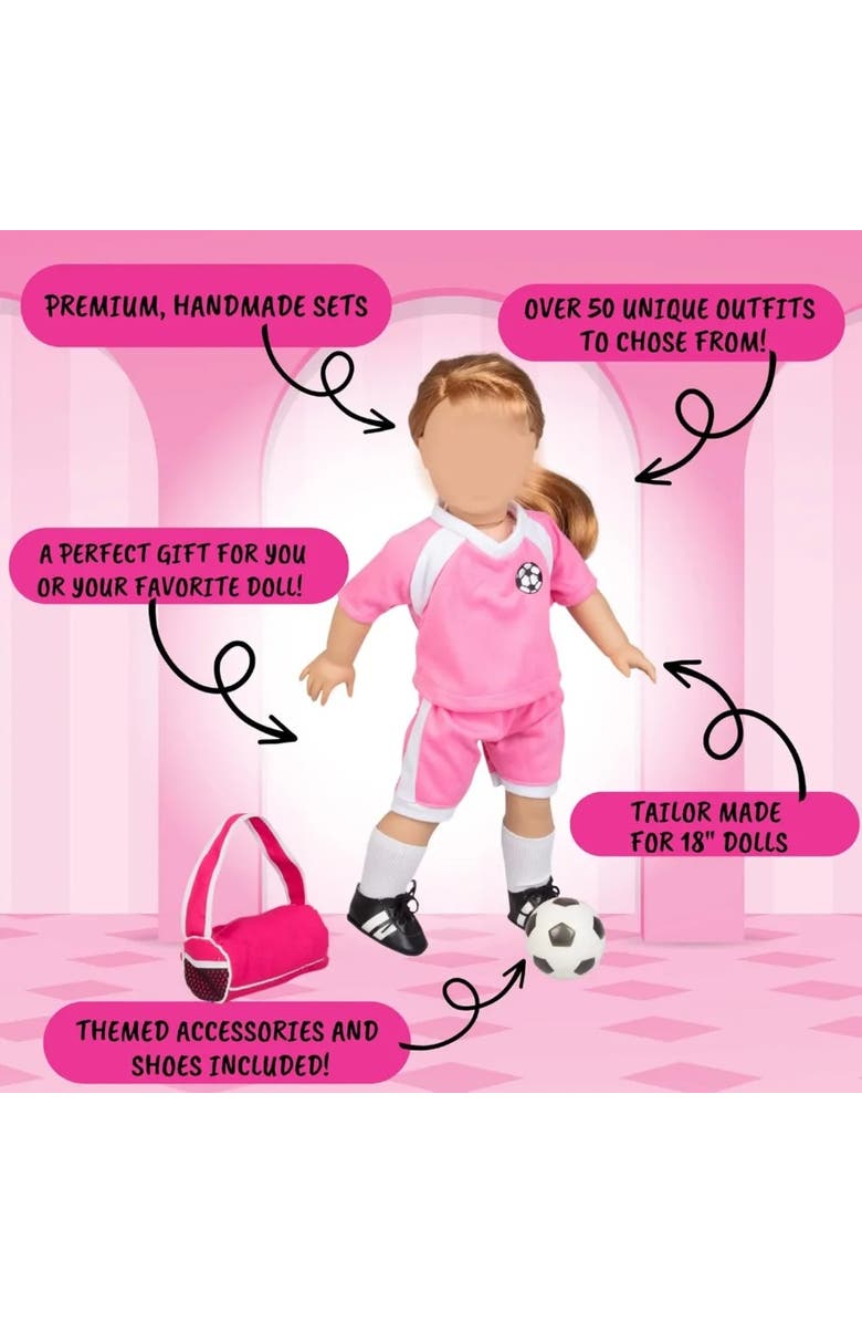 Dress Along Dolly Casual T-Shirt & Jeans 2pc Doll Outfit - Clothes & Accessories Compatible w 18" American Girl Dolls- Set Includes Jeans & Floral T Shirt, Gift Set, Alternate, color, White
