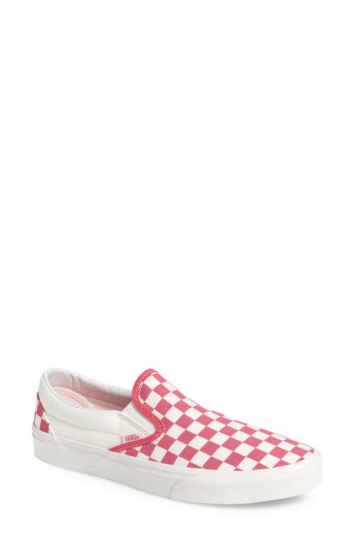 Vans Classic Slip On Sneakers Checkerboard Rhinestone Red In Red