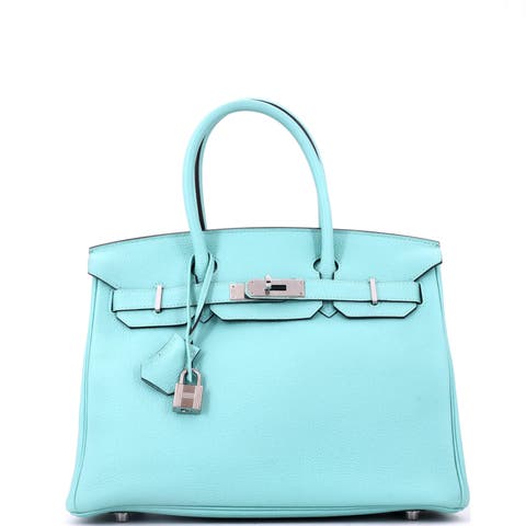 Birkin Handbag Blue Togo with Palladium Hardware 30