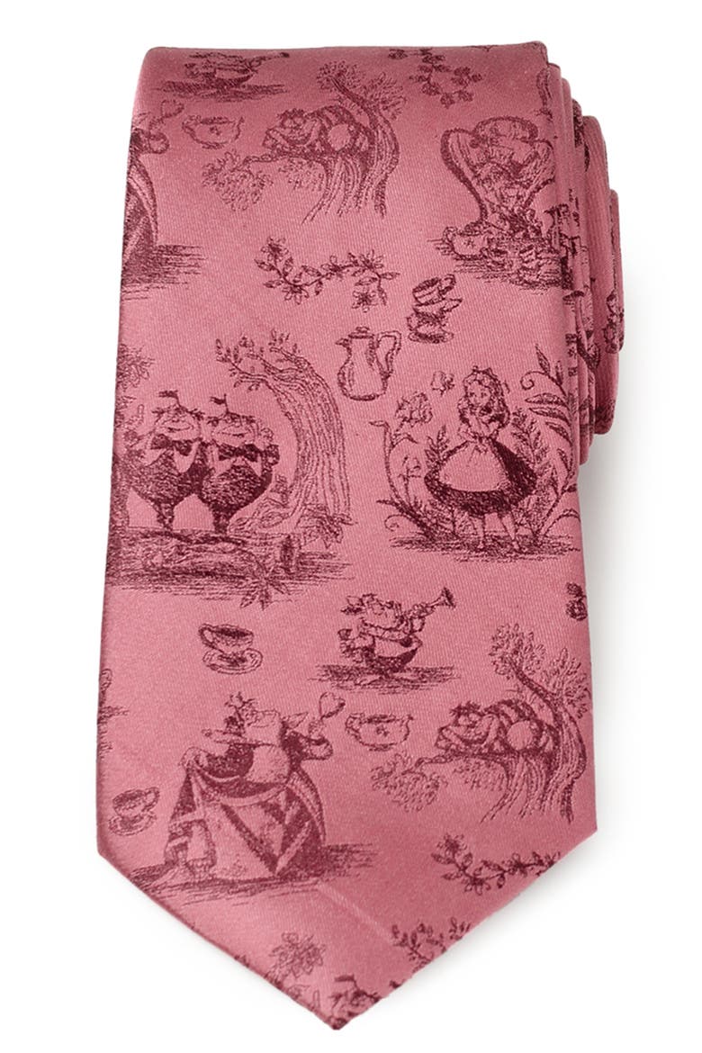 Alice in Wonderland Silk Tie, Main, color, RED
