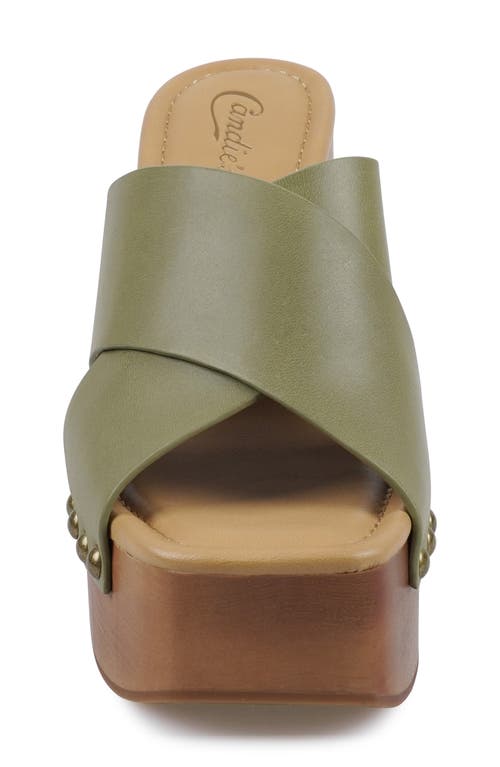 Candies Candie's Maggy Platform Slide Sandal In Green