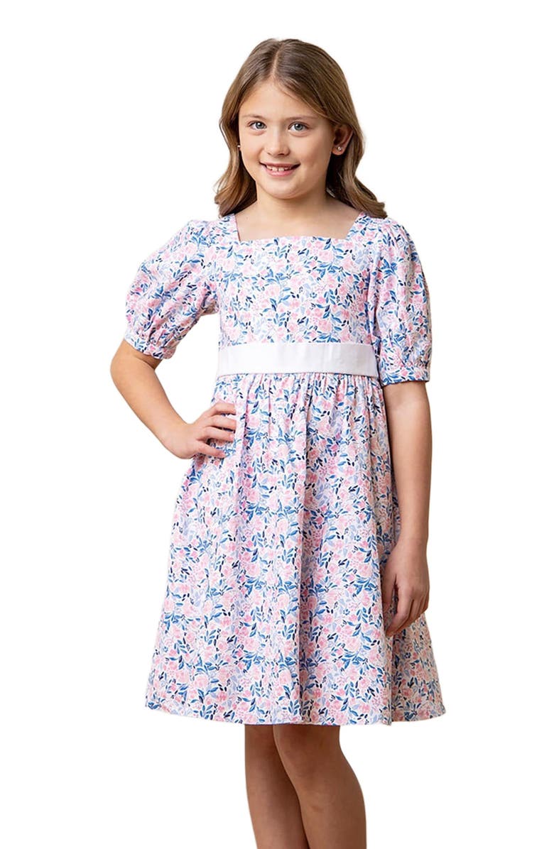 Hope & Henry Girls' Organic Puff Sleeve Party Dress, Kids, Alternate, color, English Floral