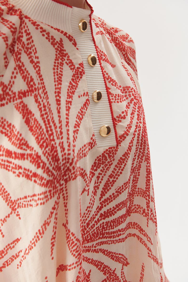 Palmer Chiffon  Blouse, Alternate, color, Red and Beige