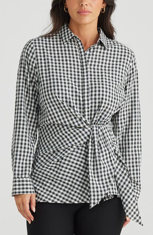 Brave + True Brave+true Nova Long Sleeve Check Print Cotton Shirt In Black