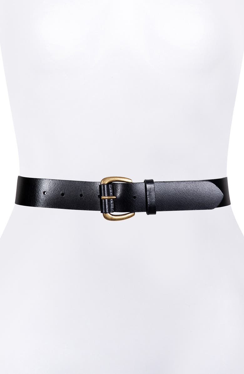 Frye Leather Belt, Alternate, color, 