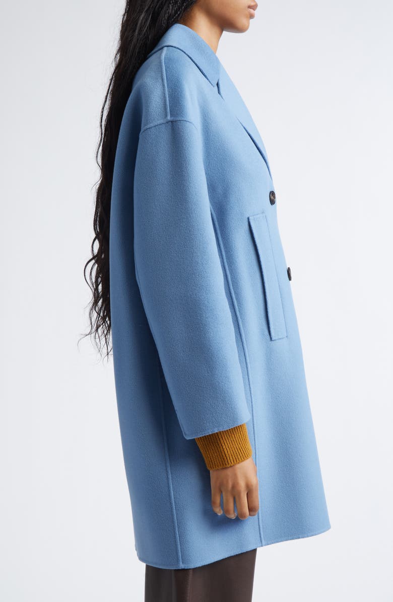 Max Mara Eden Wool Flannel Peacoat, Alternate, color, Light Blue