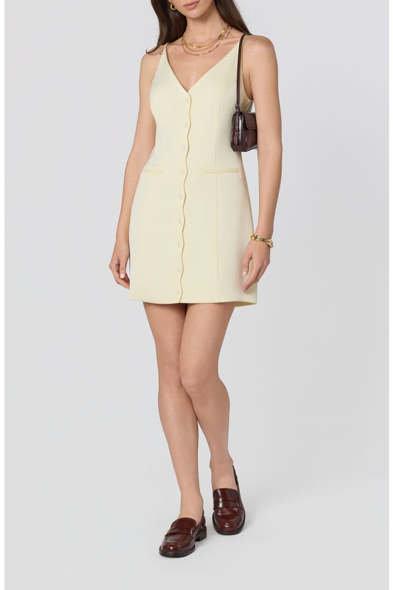 Calissa Scallop Sheath Minidress, Alternate, color, PALE YELLOW