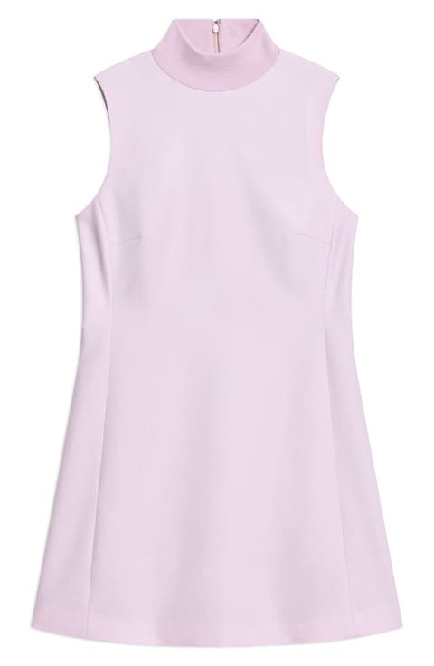 Mock Neck Sleeveless A-Line Dress