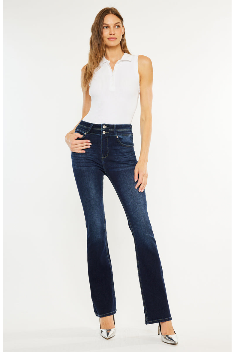 Gisella High Rise Bootcut Jeans, Main, color, Dark Wash