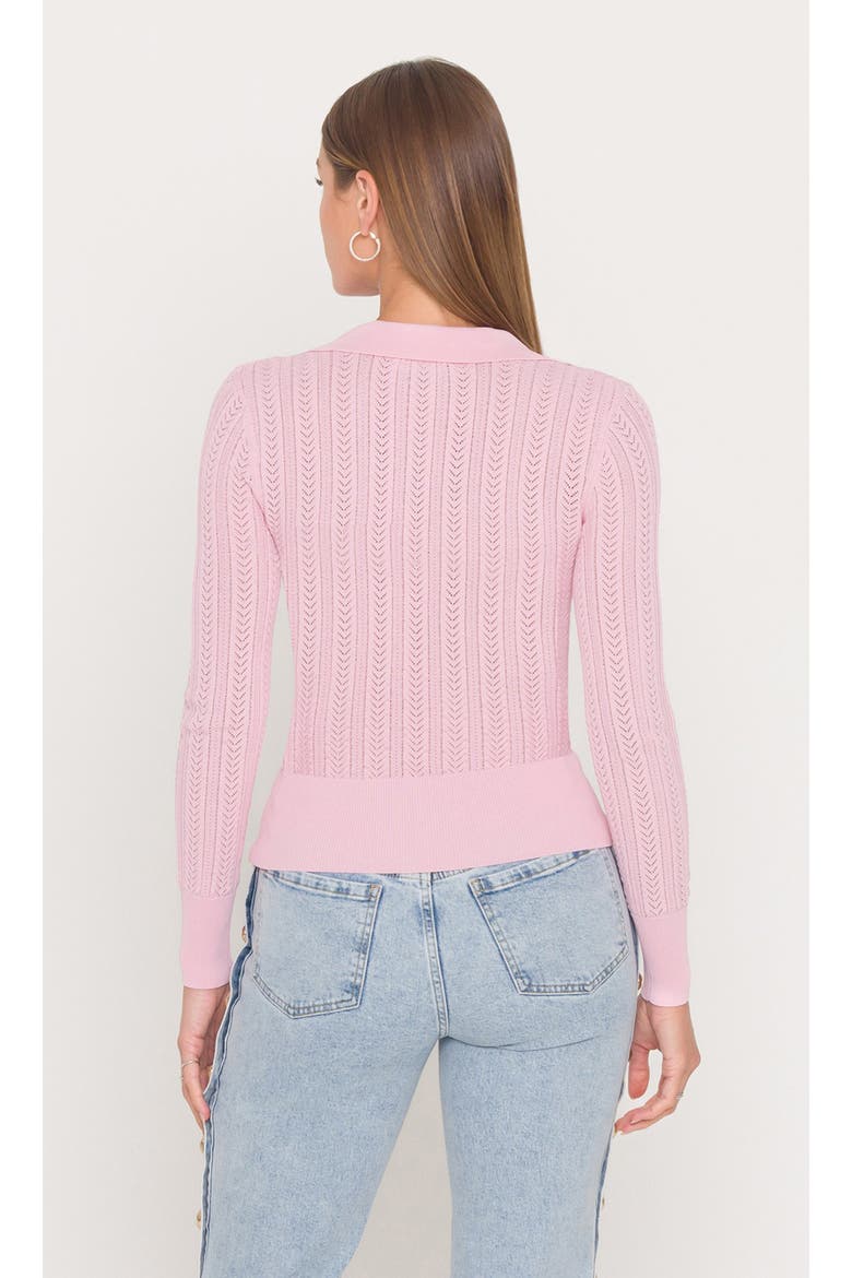 Charlotte Pointelle Rib Cardigan, Alternate, color, Soft Rose