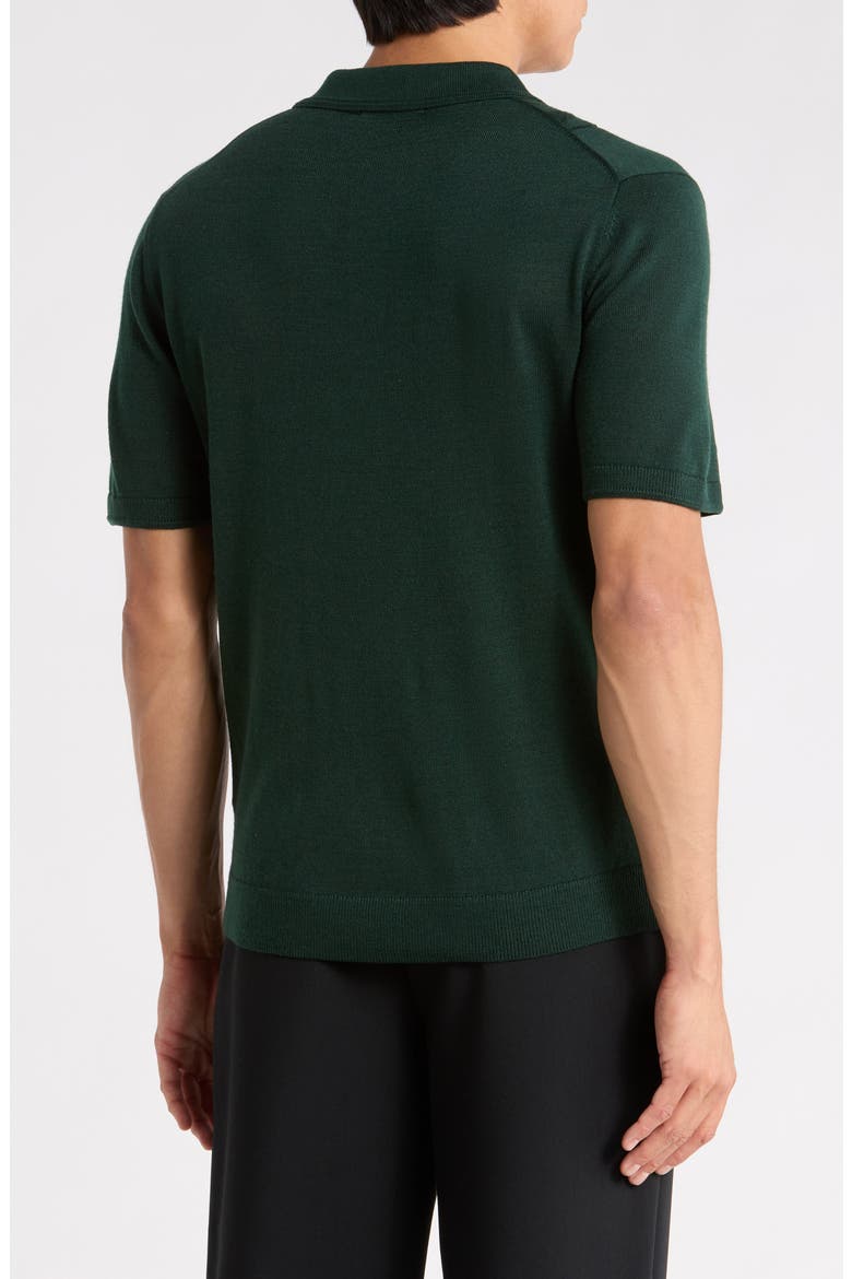 Wool Blend Polo, Alternate, color, PINE GREEN