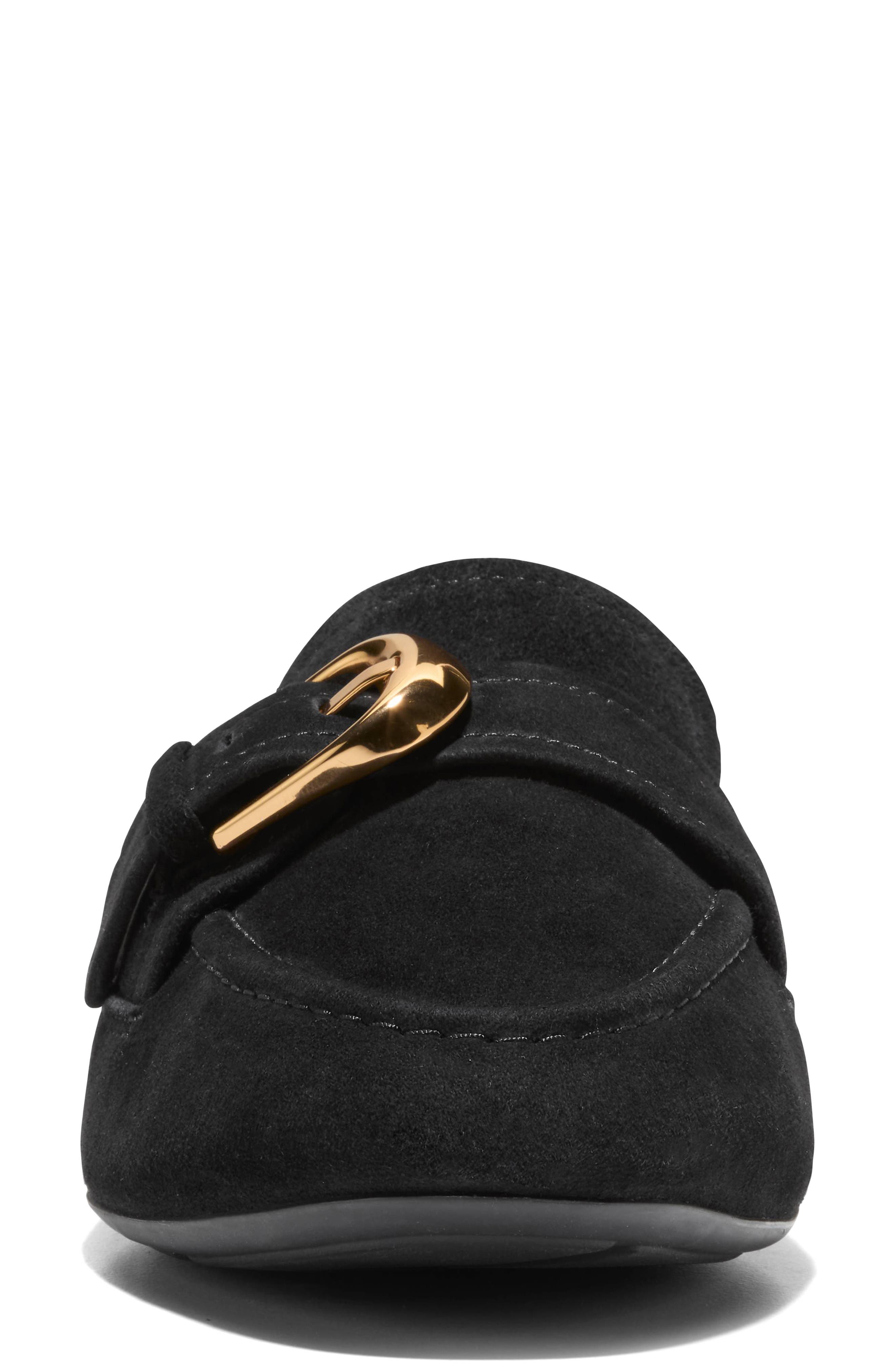 Grand Ambition Alette Buckle Loafer, Alternate, color, BLACK SUEDE