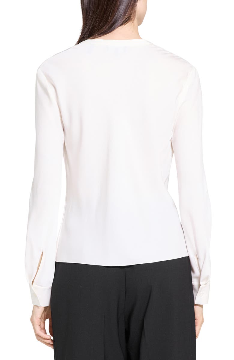 Theory Cowl Neck Silk Top, Alternate, color, Ivory