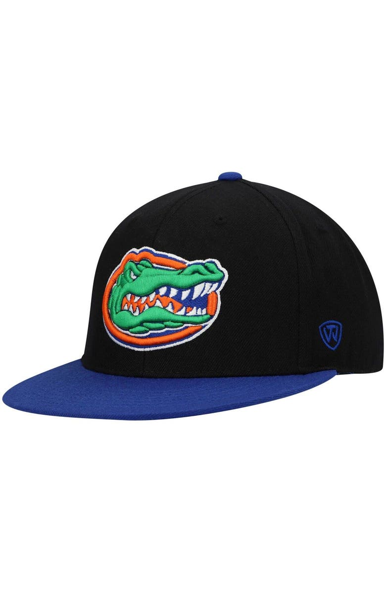 TOP OF THE WORLD Men's Top of the World Black/Royal Florida Gators Team Color Two-Tone Fitted Hat, Main, color, Black