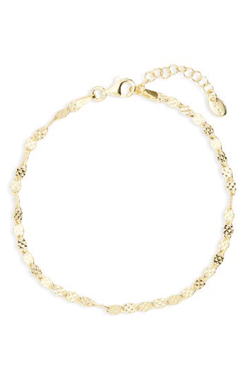 Argento Vivo Diamond Cut Flat Link Chain Bracelet