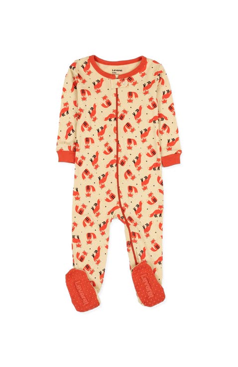 Kids Footed Printed Cotton Matching Family Pajamas, Animal Kingdom Prints (Toddler, Little Kid & Big Kid)