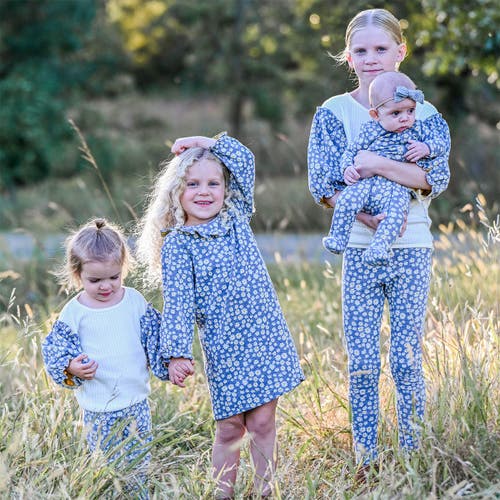 Oh Baby! Brand Pucker Mini Daisies Cora Dress-toddler, Little Kid In Blue