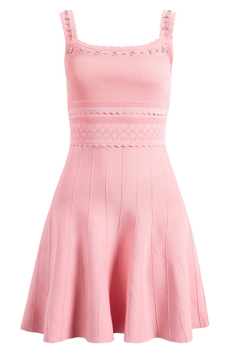 Lipsy Embellished Fit & Flare Dress, Alternate, color, Pink