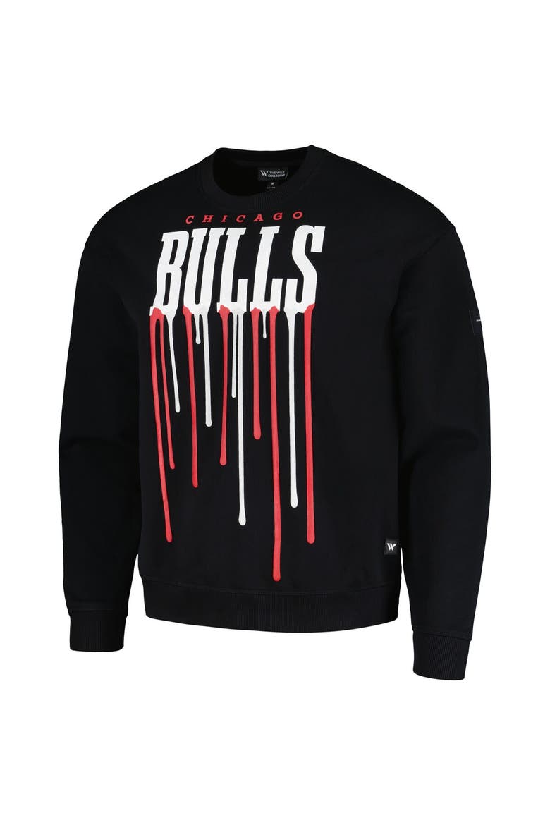 Unisex The Wild Collective Black Chicago Bulls Drip Pullover Sweatshirt, Alternate, color, Black