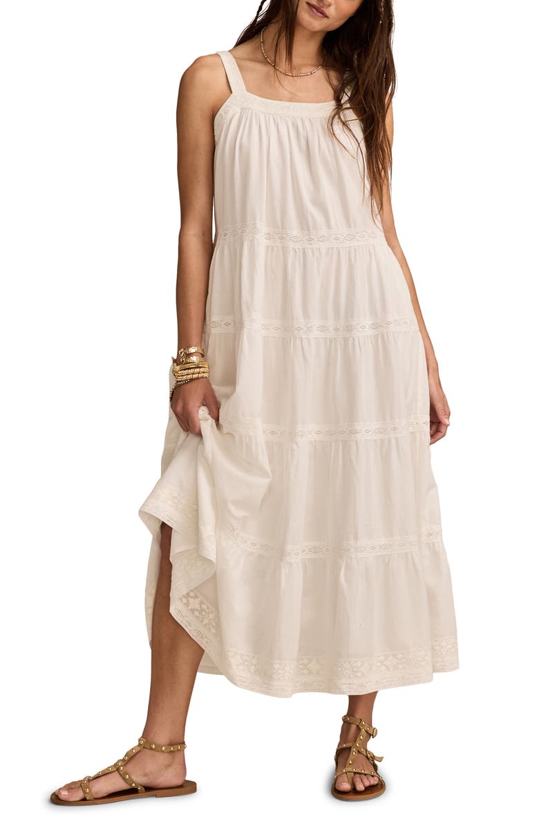 Lucky Brand Market Day Sleeveless Tiered Maxi Dress, Alternate, color,