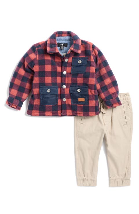 Fleece Shirt Jacket & Joggers Set (Baby)