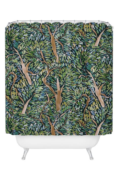 Fauvist Trees Shower Curtain