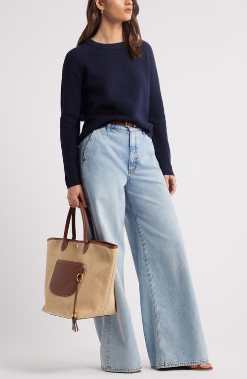 Nordstrom Rib Organic Cotton & Merino Wool Sweater In Navy Night