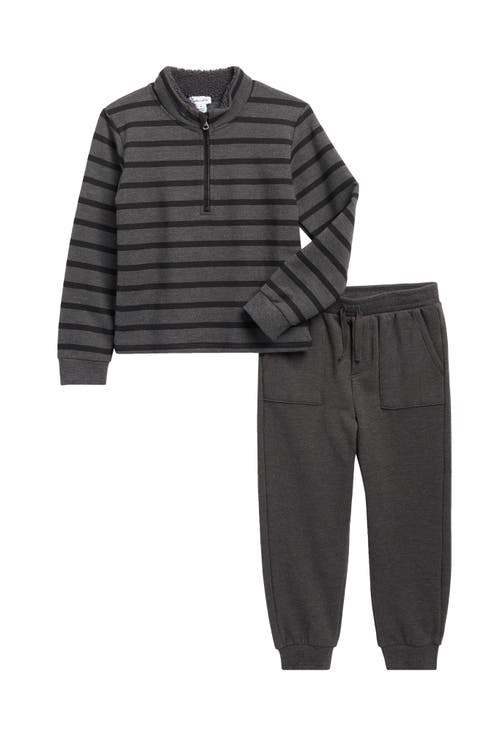 Kids' Stripe Quarter Zip Sweatshirt & Joggers Set (Toddler & Little Kid)