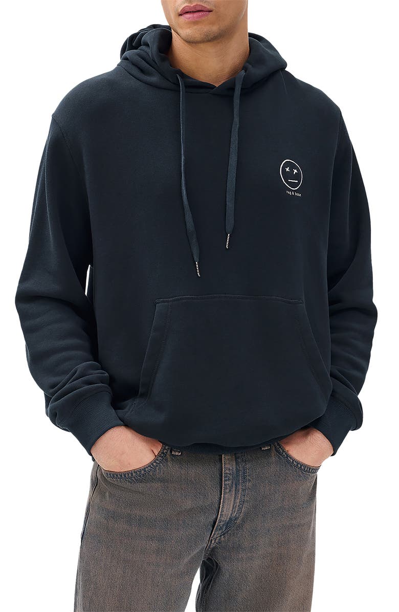 rag & bone Embroidered Sour Face Hoodie, Main, color,