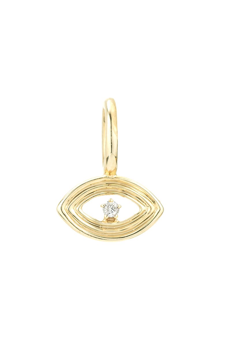 Adina Reyter Evil Eye Diamond Mini Charm, Main, color, 9K Yellow Gold