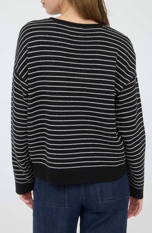 Blu Pepper Stripe Cotton Blend Cardigan In Blue