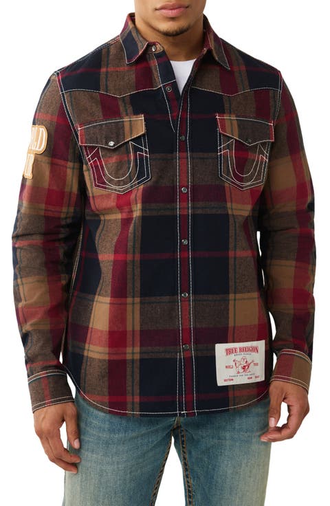 Plaid Big T Western Snap-Up Shirt